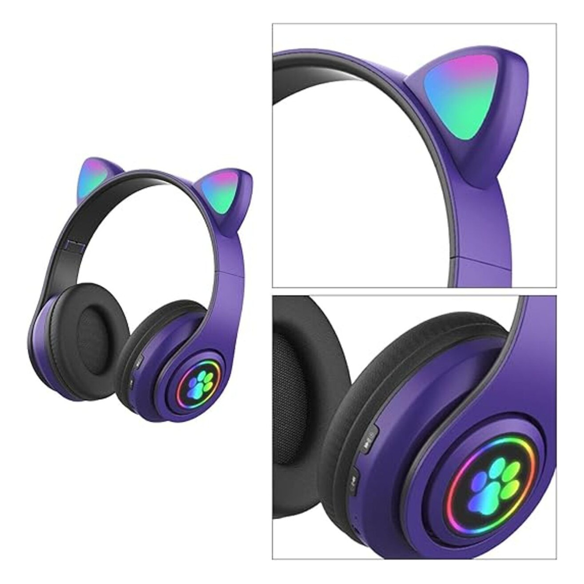 Auriculares Con Orejas Y Luces Divertidos Bluetooth - Imagen 27