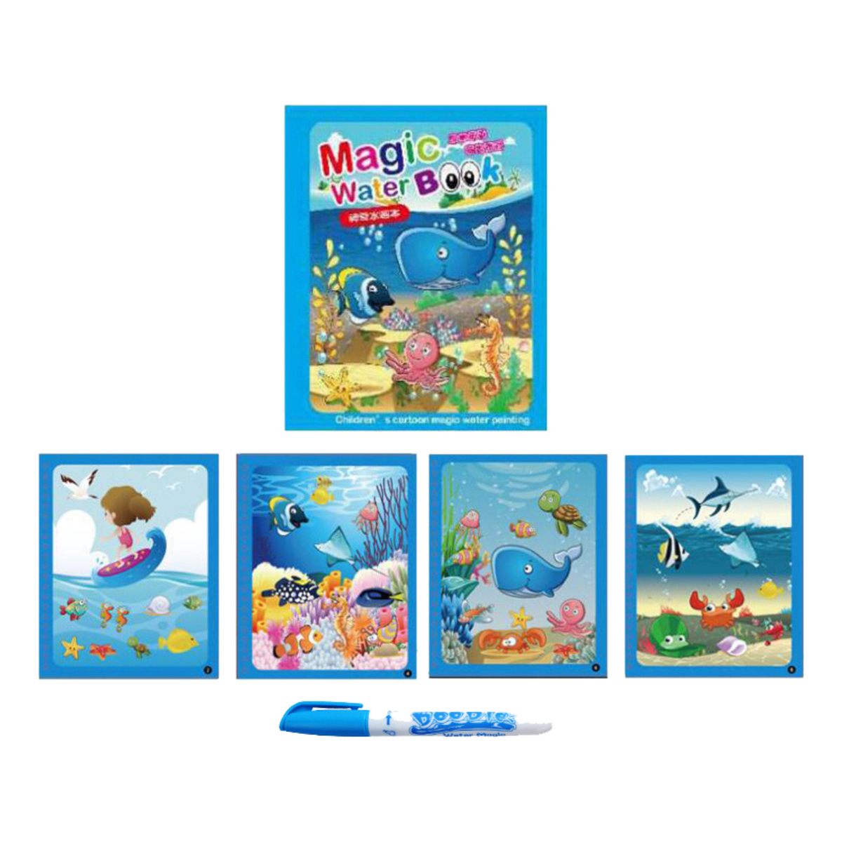 Libro Magico Colorea Con Agua Reutilizable Juguete Niños - Imagen 4