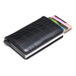 Porta Tarjetas De Metal Rfid Cuero Sintetico - Imagen 2