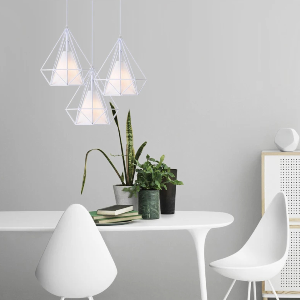 Lampara Colgante Estilo Jaula Diamante Iluminación Luz - Imagen 4