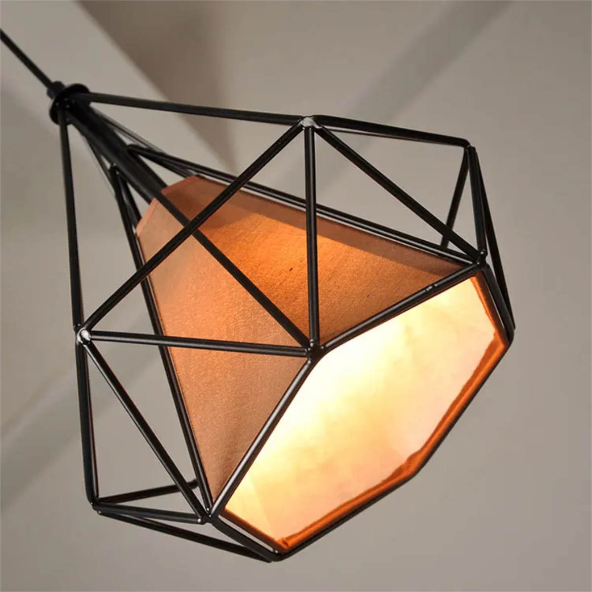 Lampara Colgante Estilo Jaula Diamante Iluminación Luz - Imagen 9