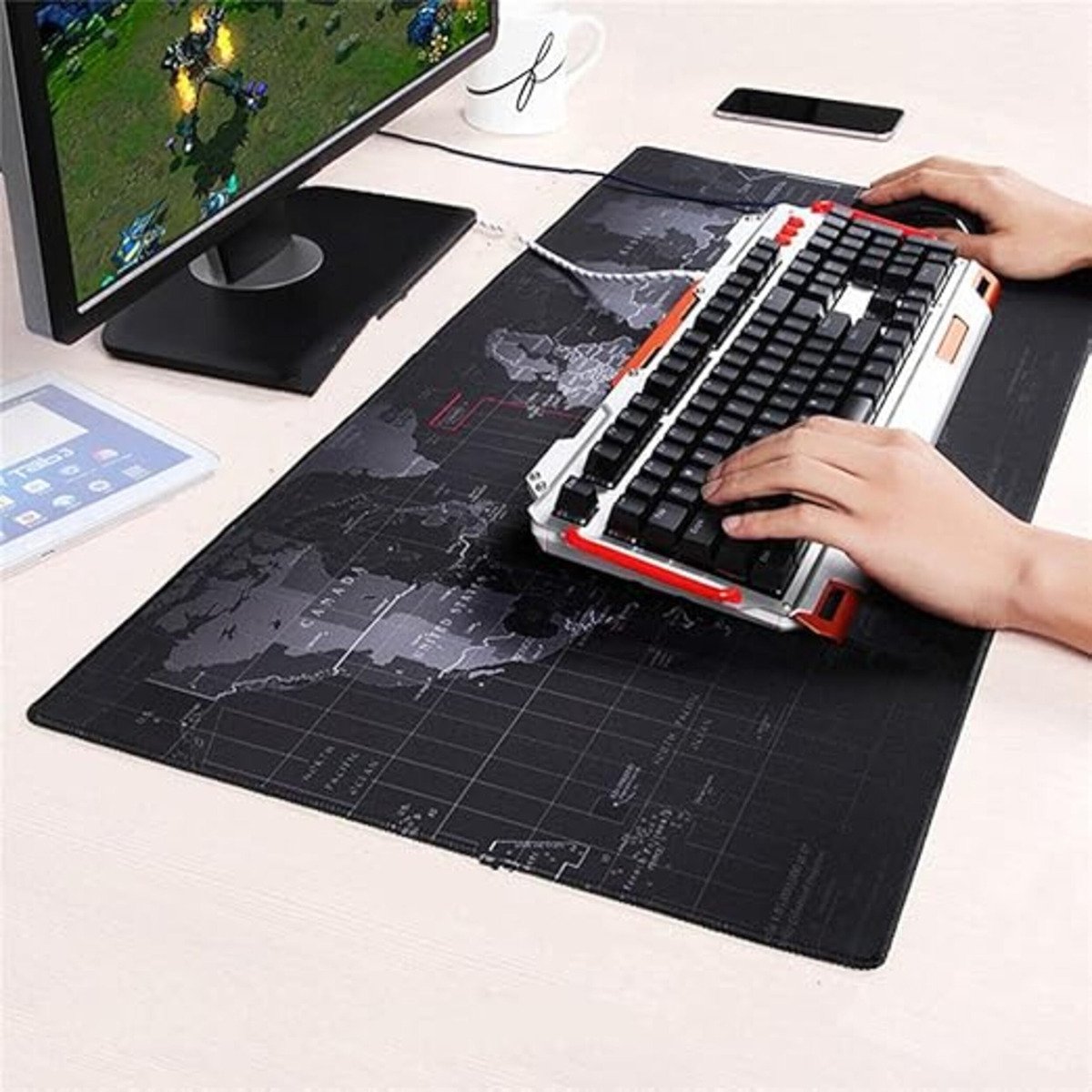 Mouse Pad Alfombrilla Gamer Rgb Led Usb Grande - Imagen 4