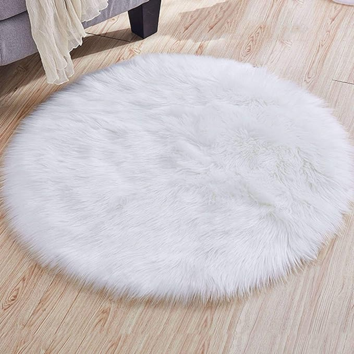 Alfombra Redonda Shaggy 90cm Premium Suave Moderna - Imagen 2