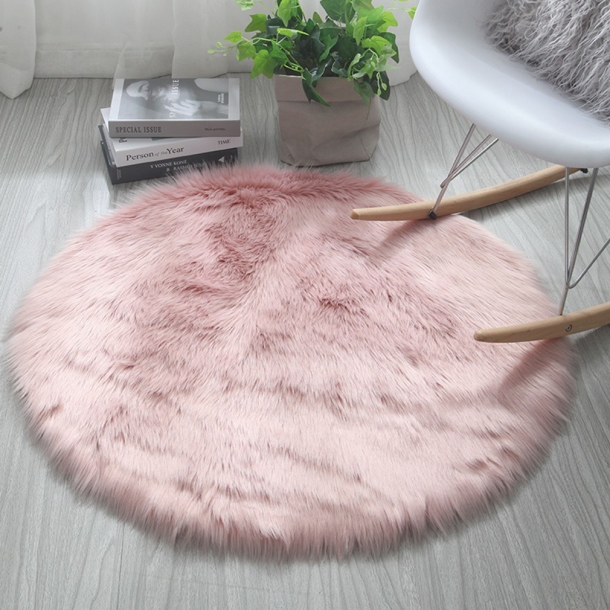 Alfombra Redonda Shaggy 90cm Premium Suave Moderna - Imagen 20