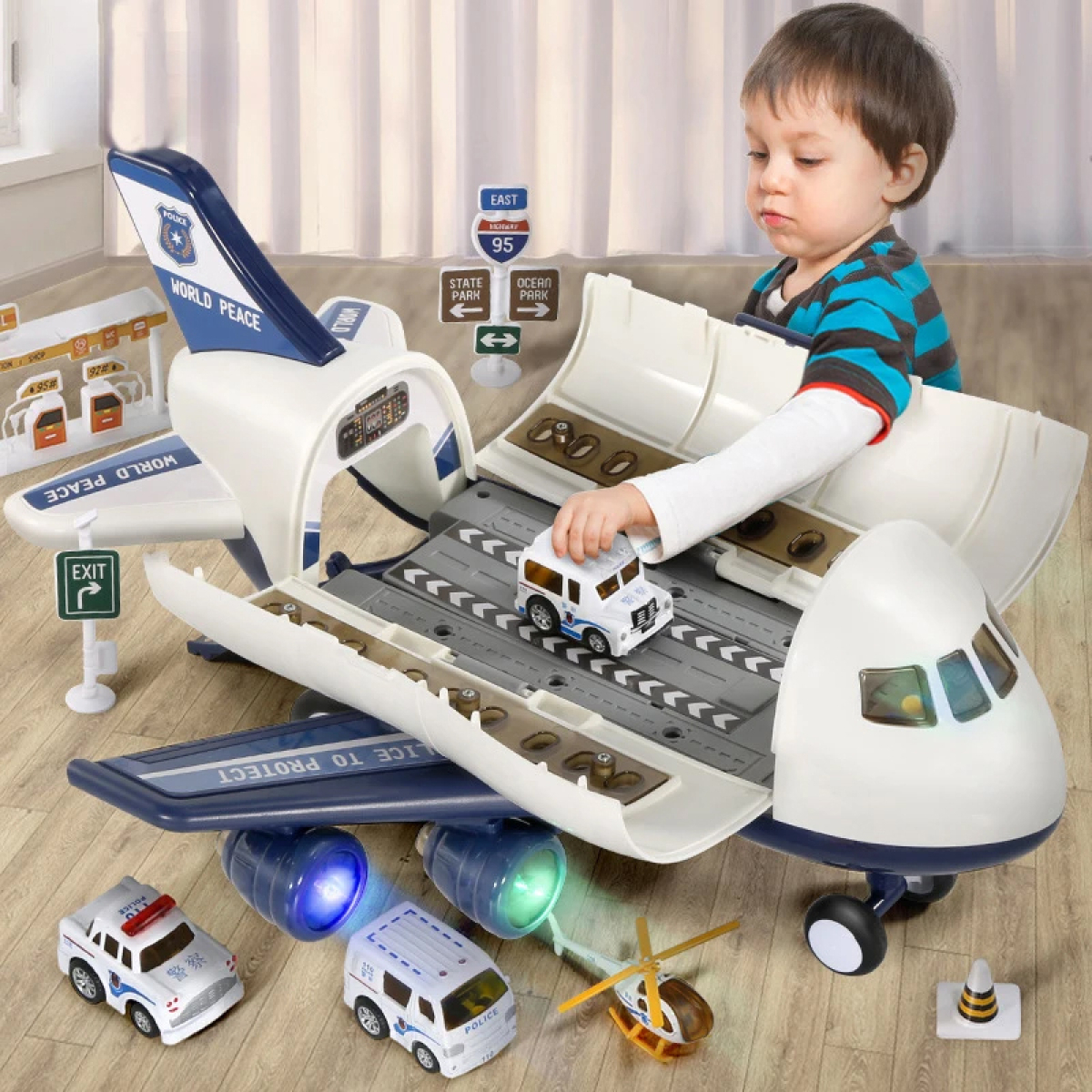 Juguete De Avion Aeropuerto Para Niños Varias Piezas - Imagen 14