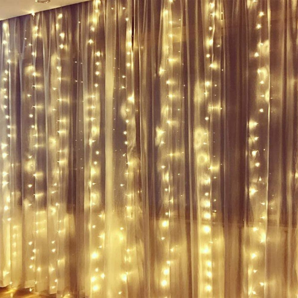 Lluvia De Luces Cortina Led 3x3 Mt P/ Bodas Fiestas Luz Guía - Imagen 4