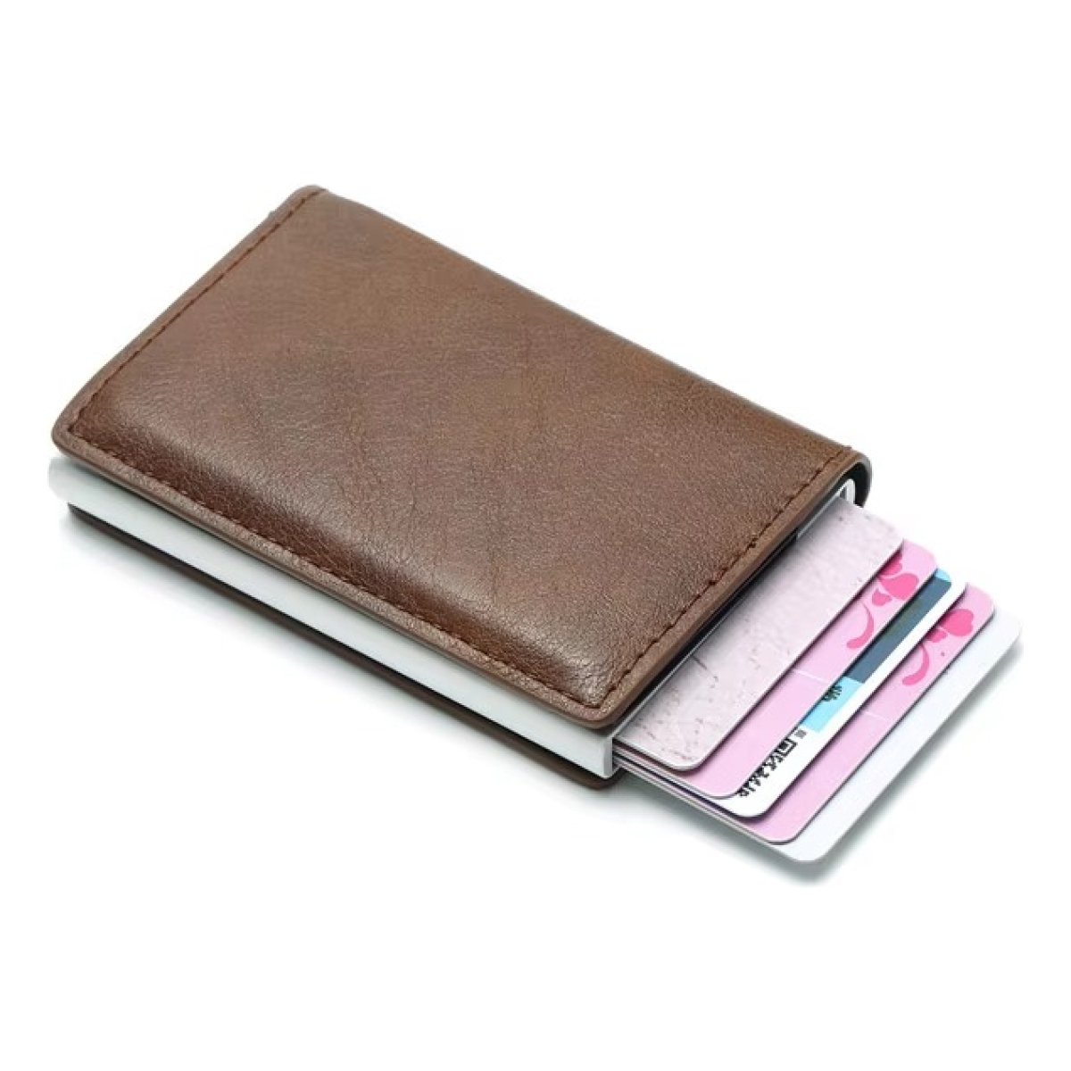 Porta Tarjetas De Metal Rfid Cuero Sintetico - Imagen 21