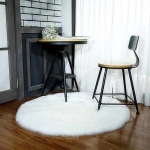 Alfombra Redonda Shaggy 90cm Premium Suave Moderna - Imagen 4