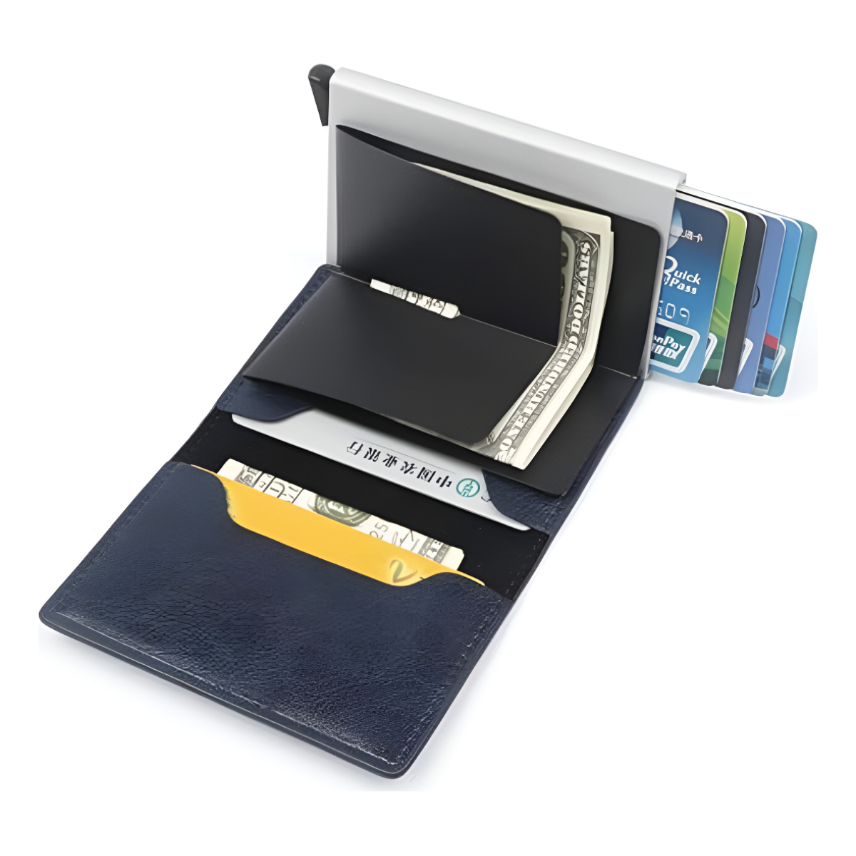 Porta Tarjetas De Metal Rfid Cuero Sintetico - Imagen 11