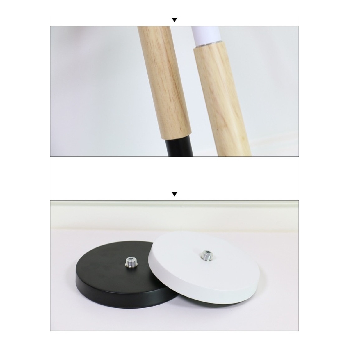 Lampara De Escritorio Portatil Nordica Con Madera Lectura - Imagen 6