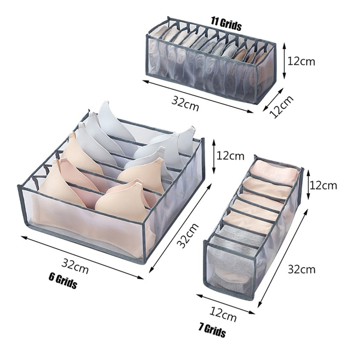 Pack X3 Organizador Ropa Interior Y Medias 6,7,11 Divisiones - Imagen 14