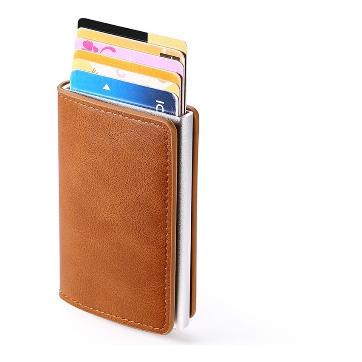 Porta Tarjetas De Metal Rfid Cuero Sintetico - Imagen 16