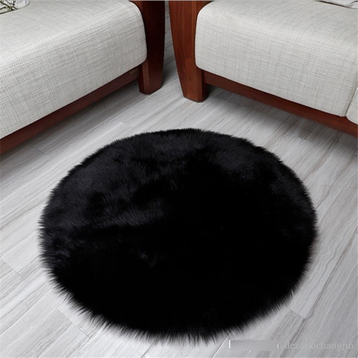 Alfombra Redonda Shaggy 90cm Premium Suave Moderna - Imagen 12