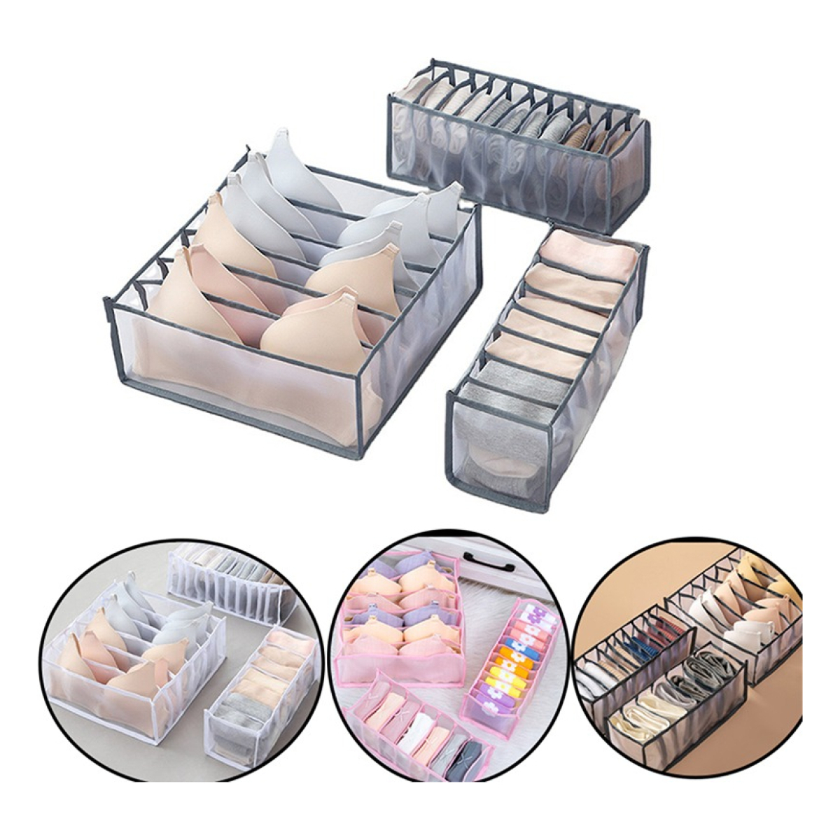 Pack X3 Organizador Ropa Interior Y Medias 6,7,11 Divisiones - Imagen 5