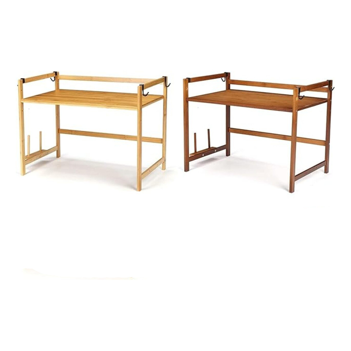Estante Organizador De Bambu Para Microondas Cocina - Imagen 10