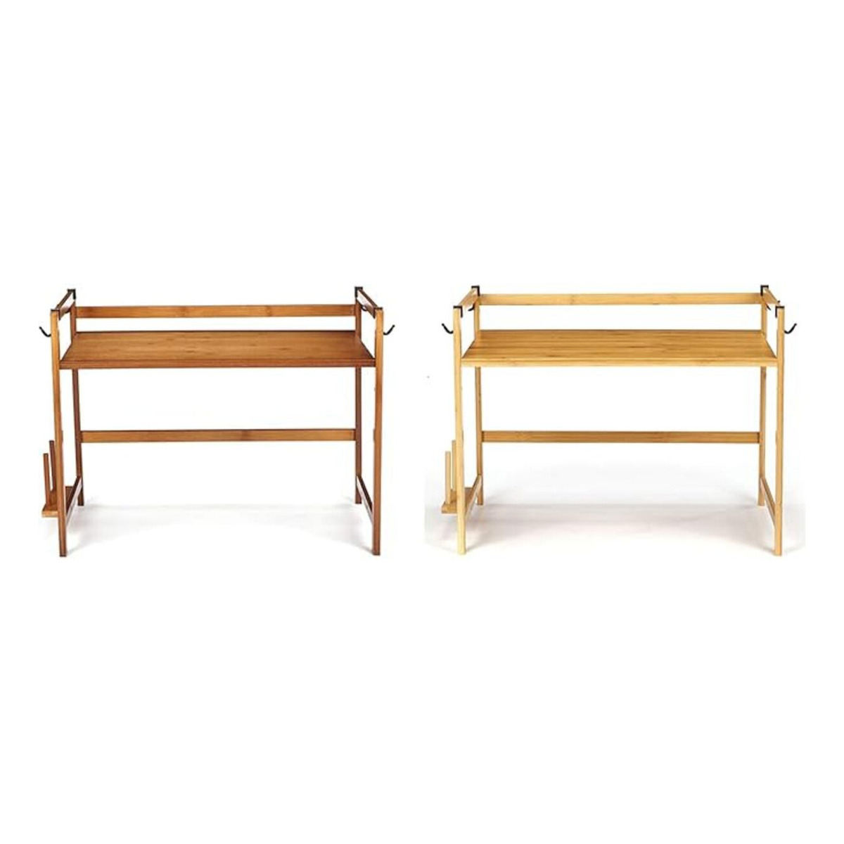 Estante Organizador De Bambu Para Microondas Cocina - Imagen 9