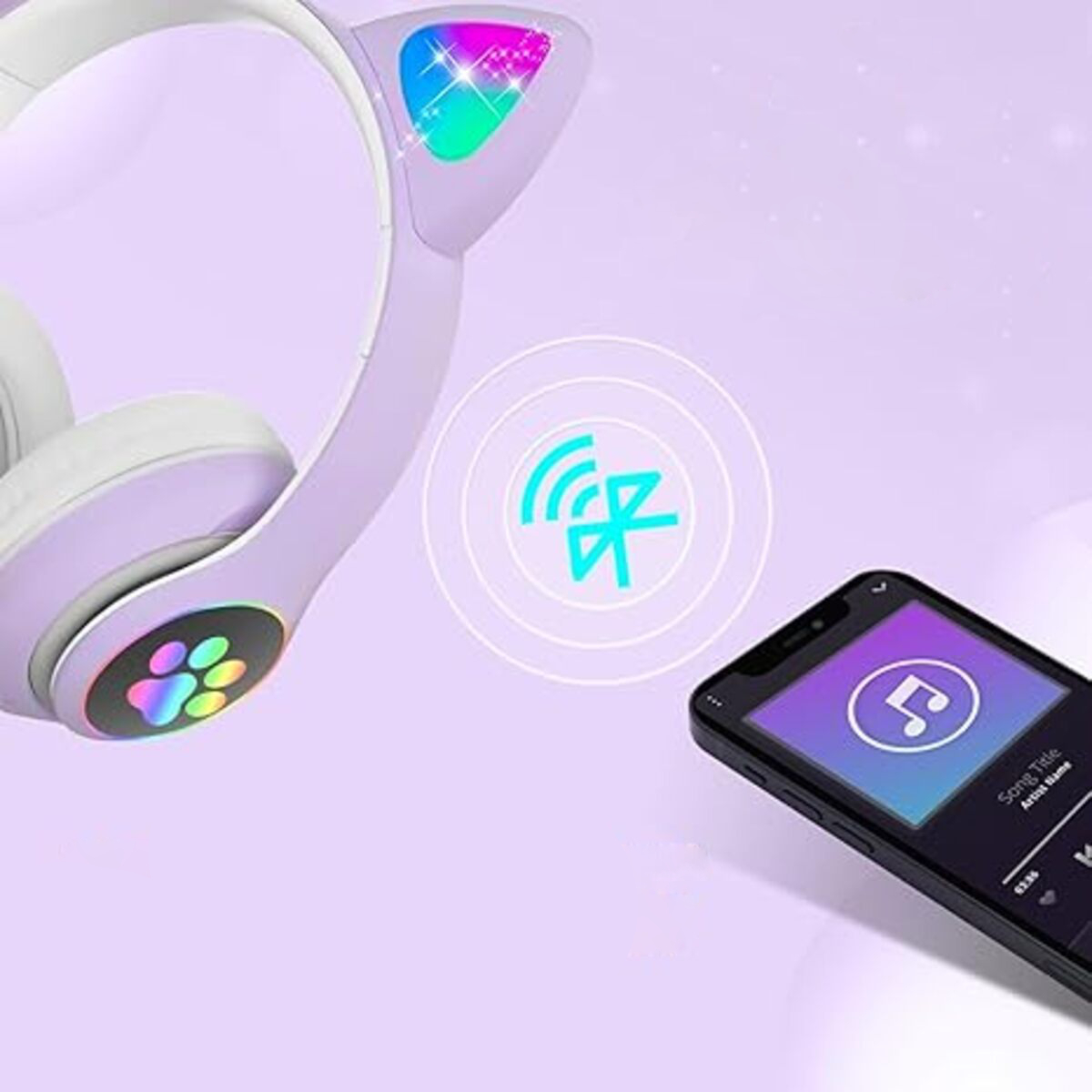 Auriculares Con Orejas Y Luces Divertidos Bluetooth - Imagen 33