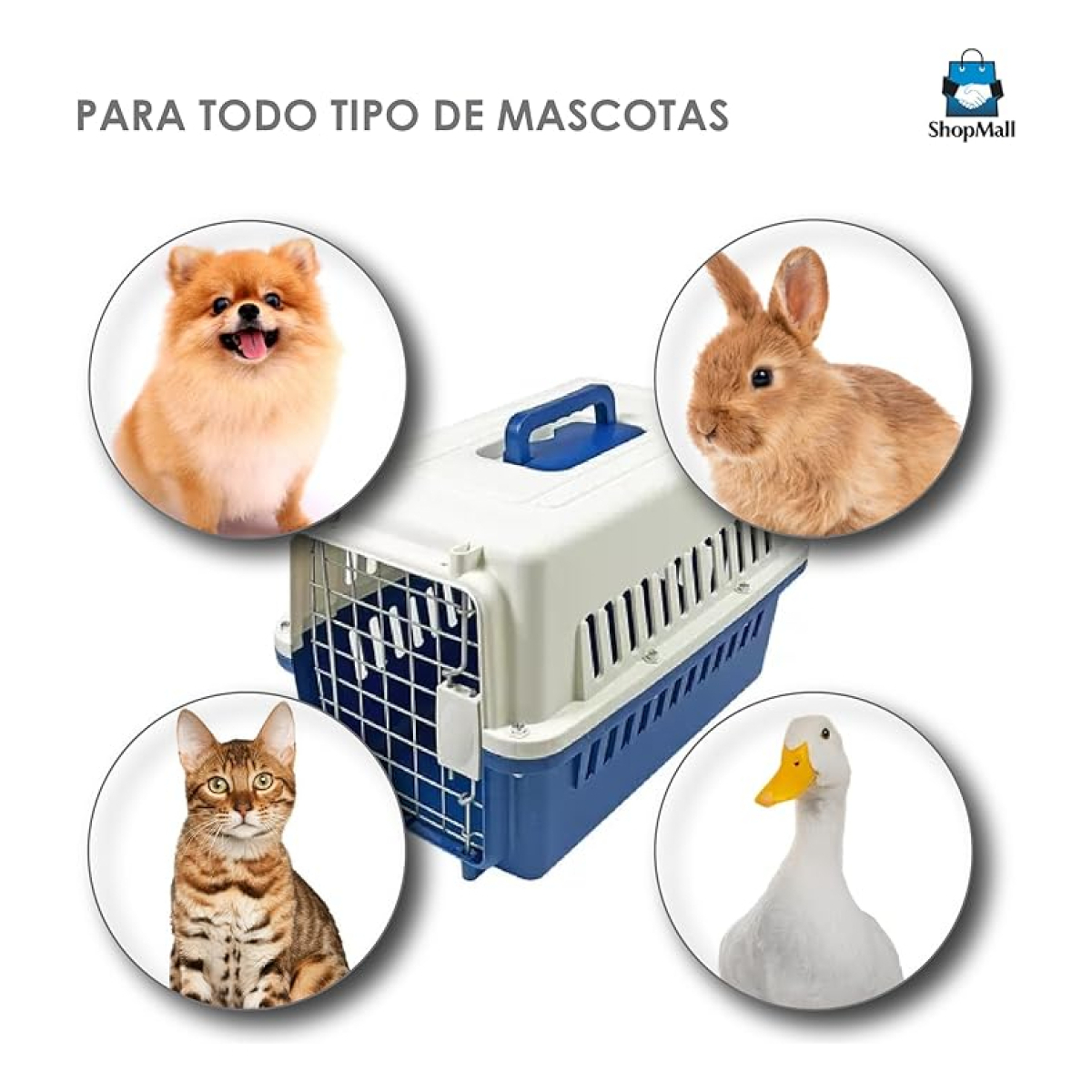 Caja Jaula Transportadora Mascotas Perros Gatos Hasta 12kg - Imagen 3