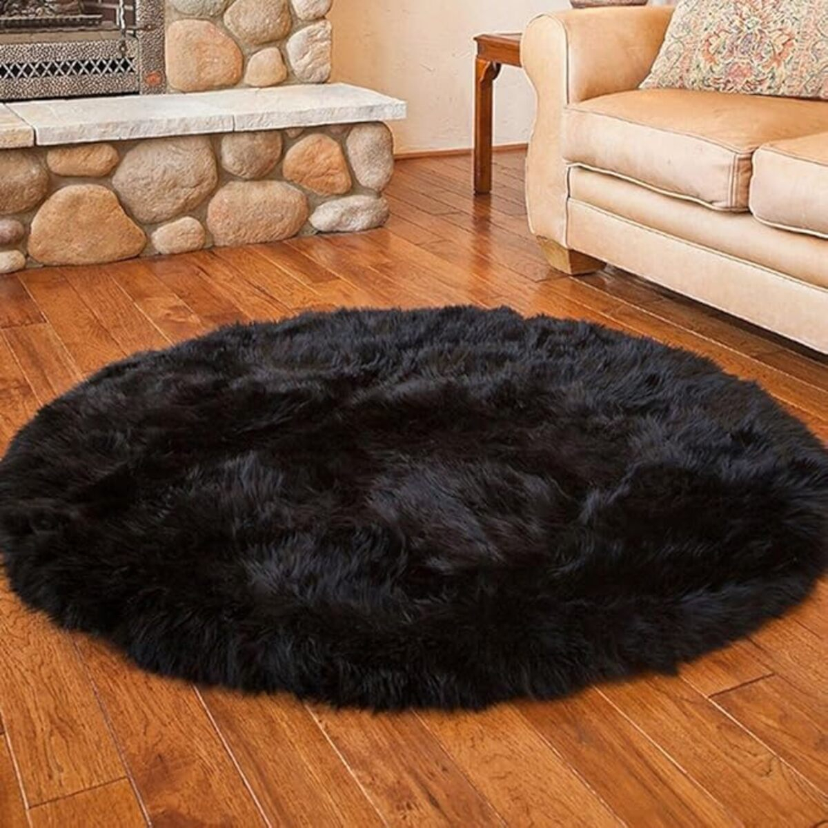 Alfombra Redonda Shaggy 90cm Premium Suave Moderna - Imagen 13