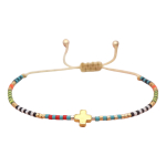 Pulsera Delicada En Mostacillas Varios Colores Moderna Cruz - Imagen 5