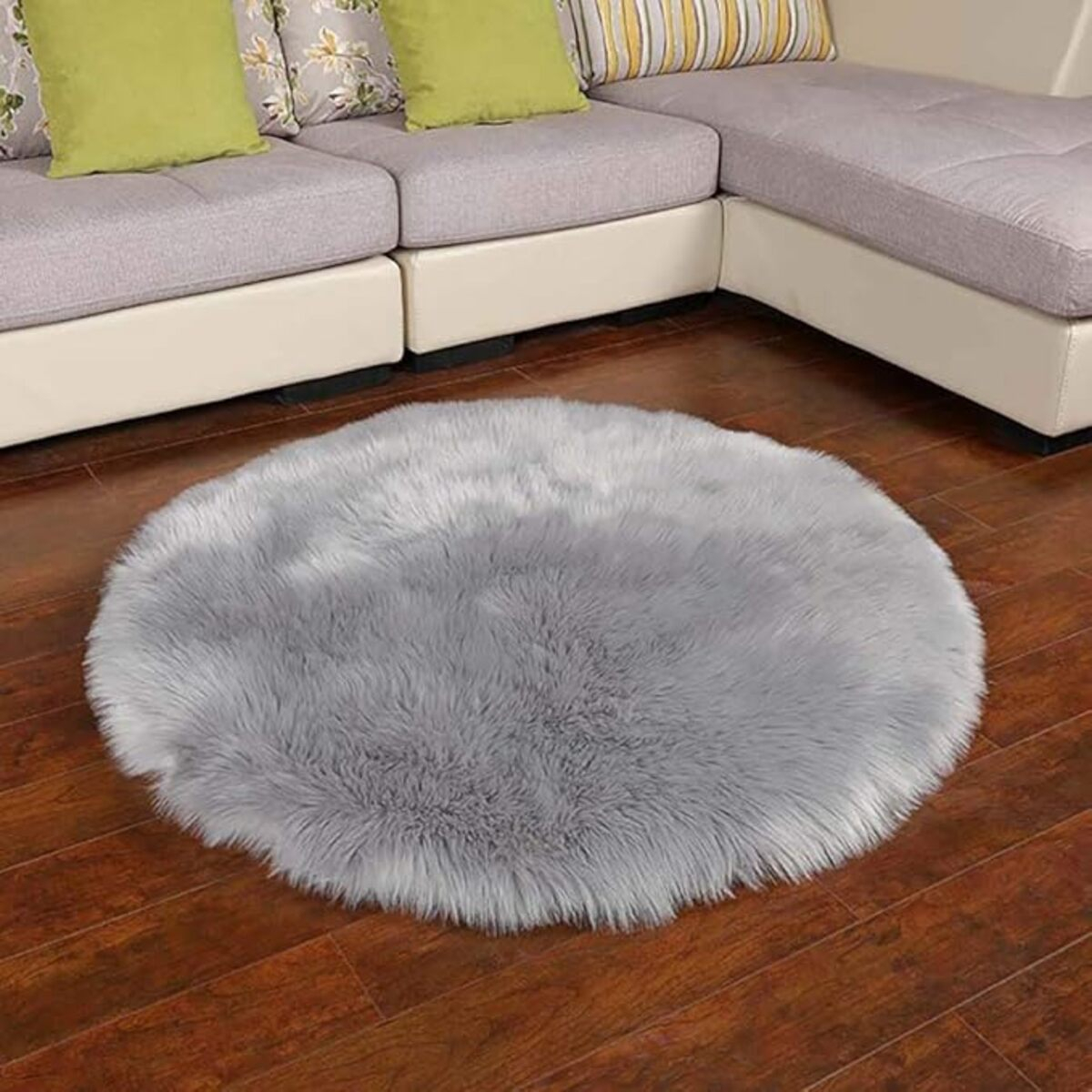 Alfombra Redonda Shaggy 90cm Premium Suave Moderna - Imagen 26