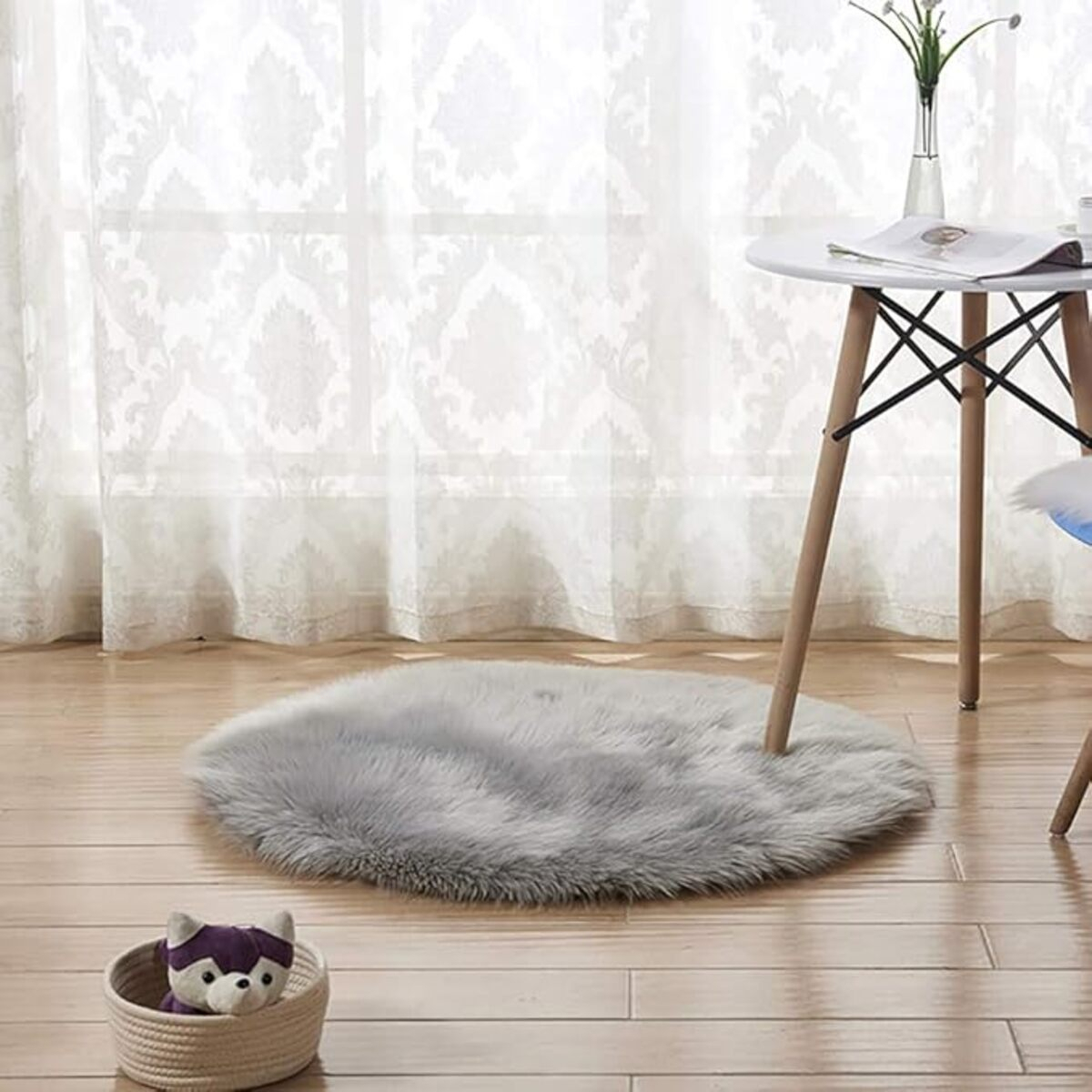 Alfombra Redonda Shaggy 90cm Premium Suave Moderna - Imagen 28