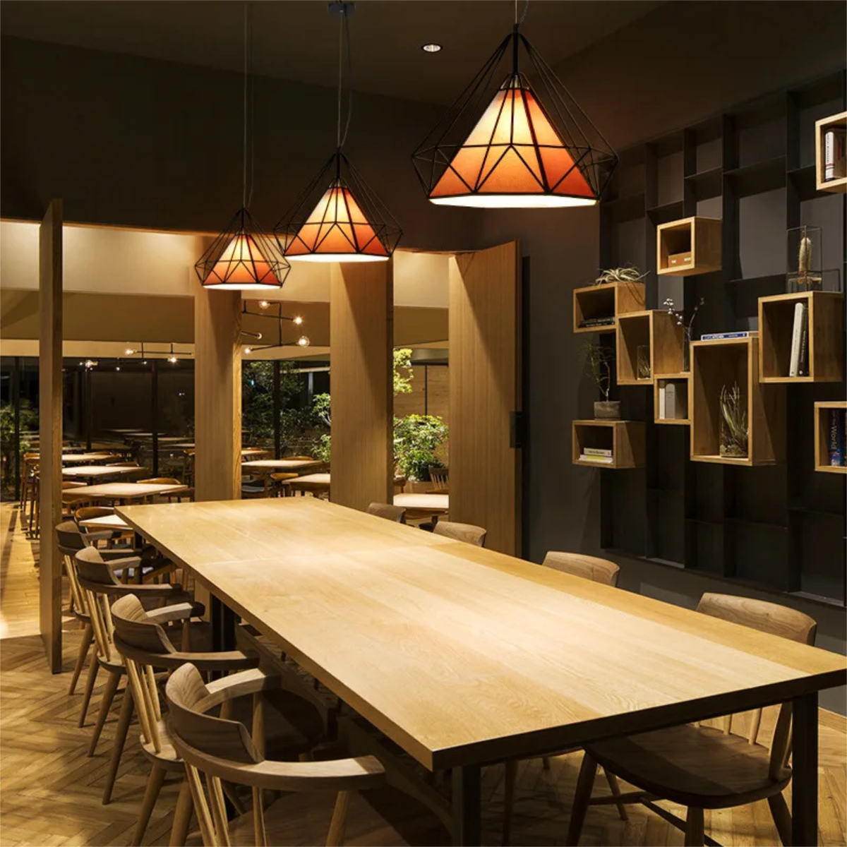 Lampara Colgante Estilo Jaula Diamante Iluminación Luz - Imagen 8