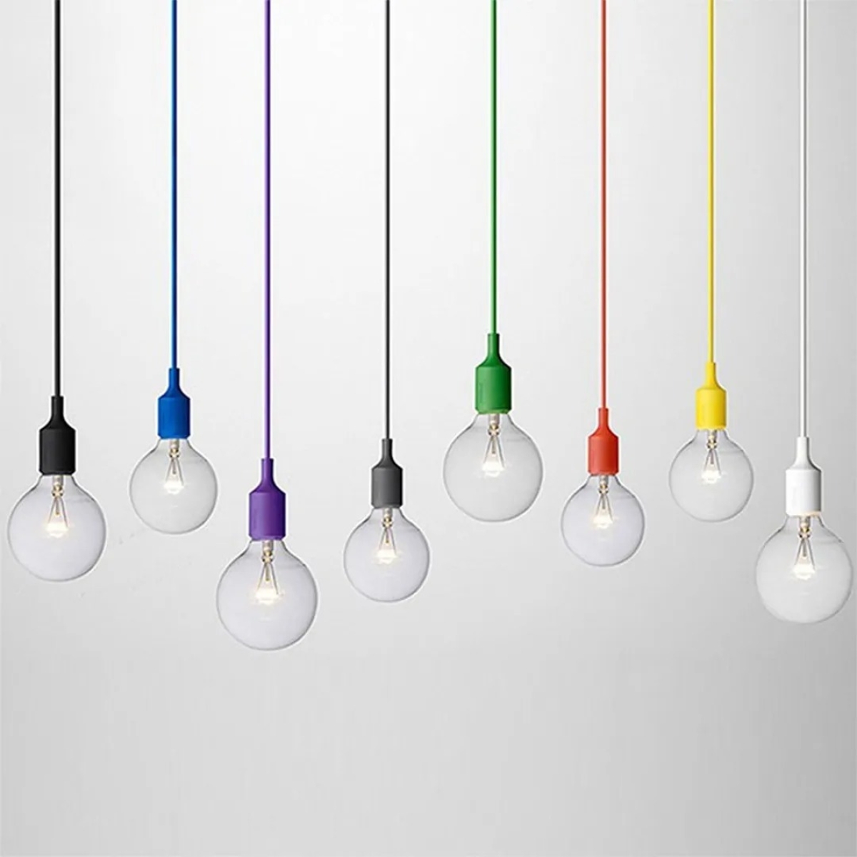 Colgantes Moderno Silicona Cable Textil 1mt Apto Led Vintage - Imagen 15