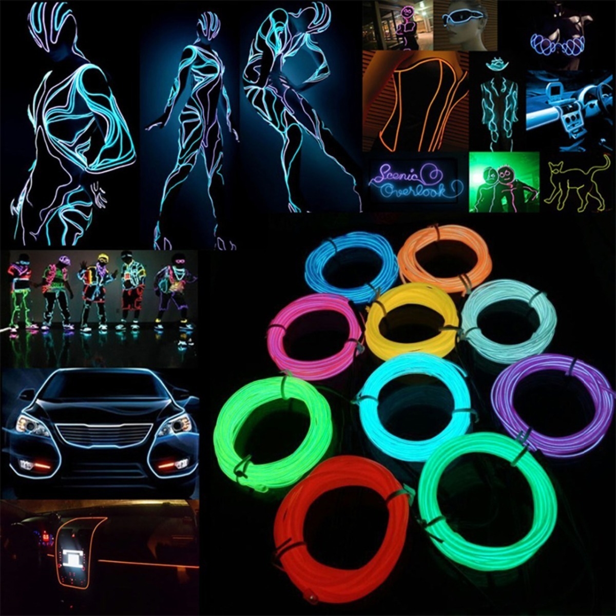 Luz Led Neon Decoracion Cotillon Fiestas Ropa Auto 2 Metros - Imagen 23