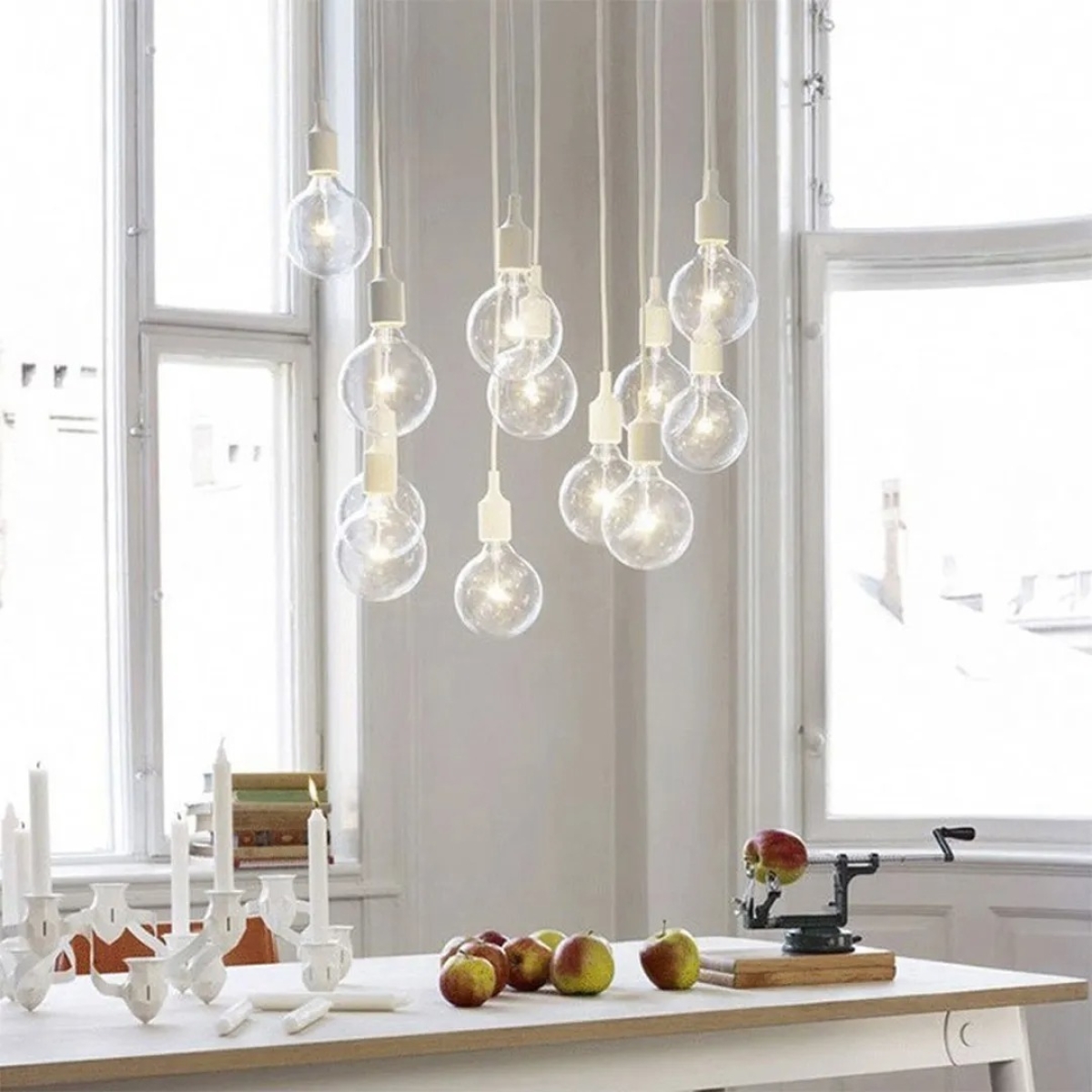 Colgantes Moderno Silicona Cable Textil 1mt Apto Led Vintage - Imagen 34