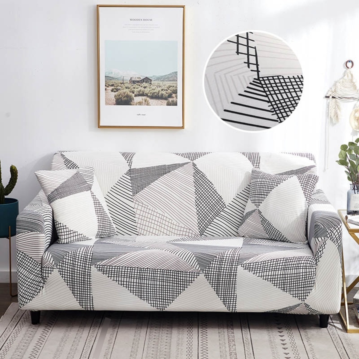 Funda Cubre Protector Sillon Sofa 2 Cuerpos Diseño Estampado - Imagen 2