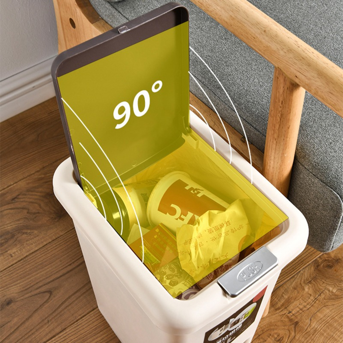 Papelera De Cocina Cesto Tacho De Basura Doble Tapa 20 L - Imagen 2