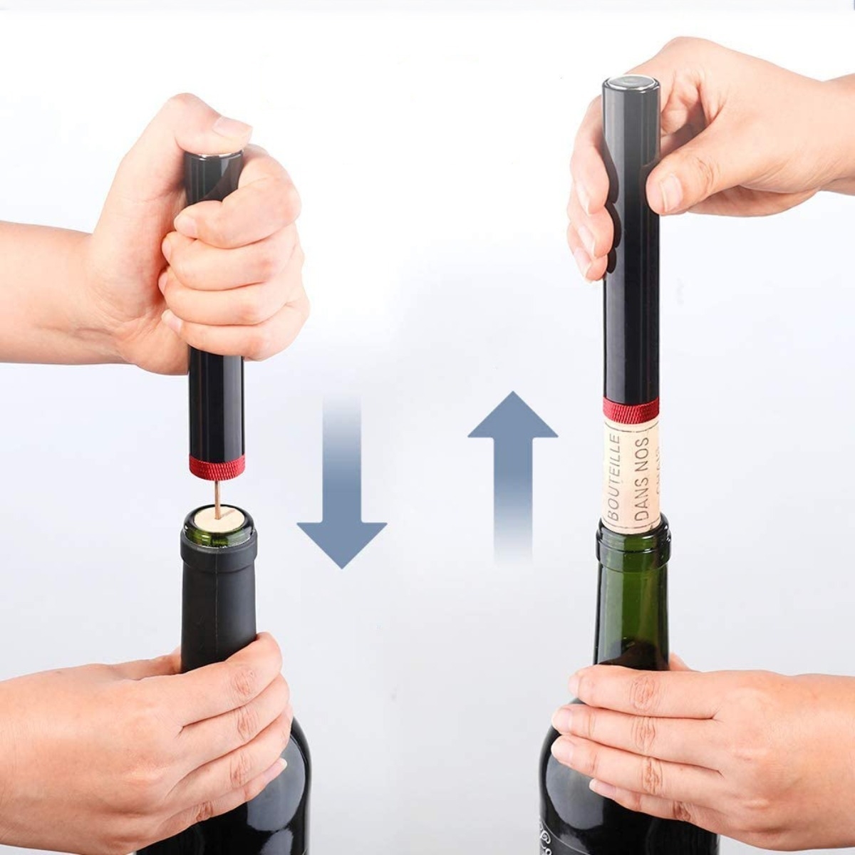 Sacacorcho A Presion Para Botellas De Vino Acero Inoxidable - Imagen 4