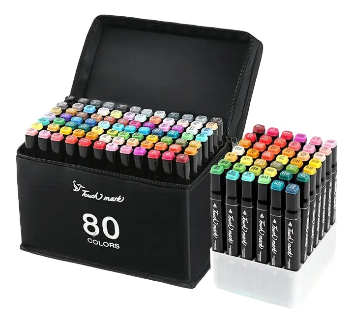 d_823927-mlu76694560558_062024-f.jpg Set De 80 Marcadores Doble Punta En Caja - Imagen 1