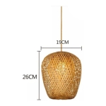 Lampara Colgante De Techo Bambu 26cm X 19cm - Imagen 6