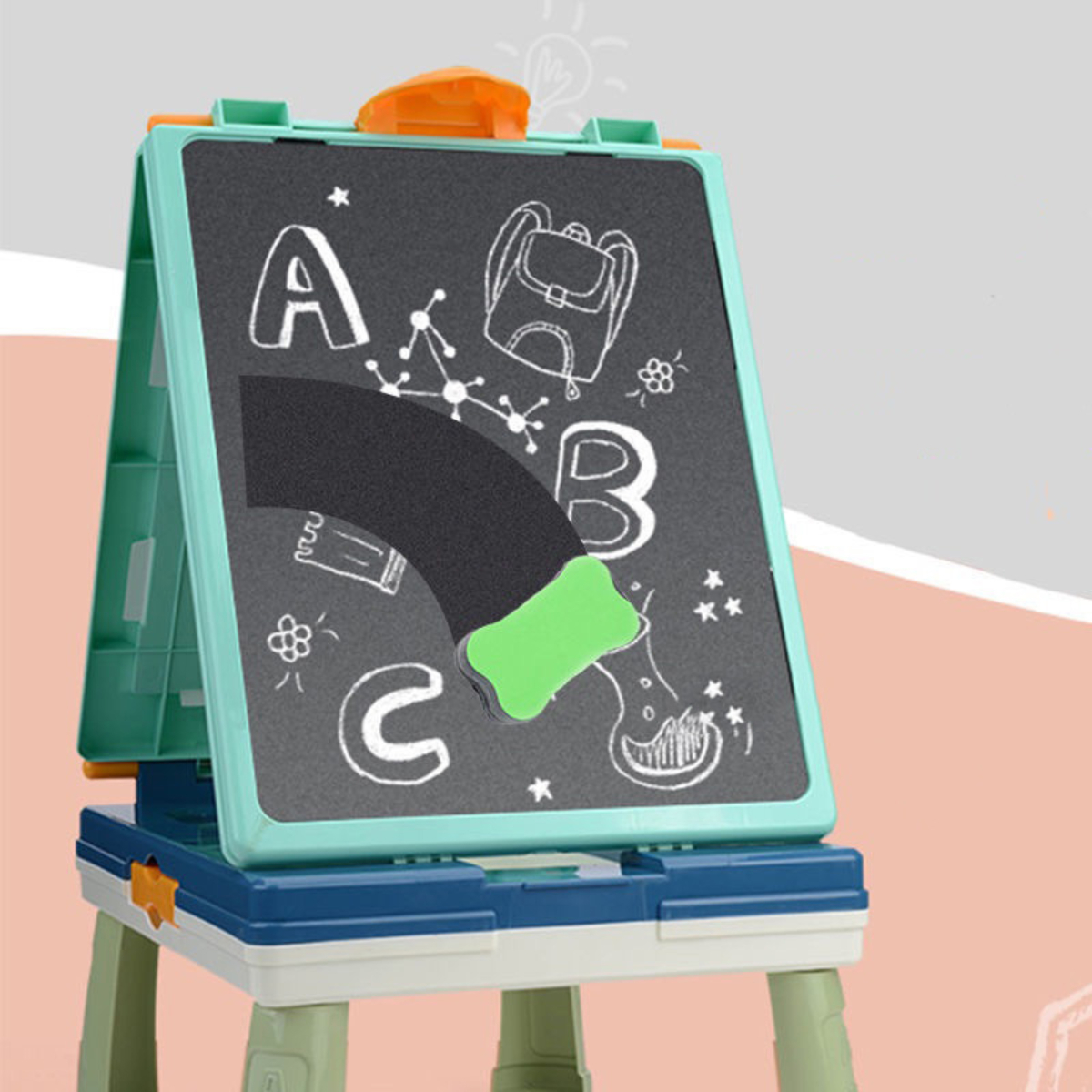 Pizarra Infantil Multifunción Tiza Marcador Y Juegos - Imagen 3