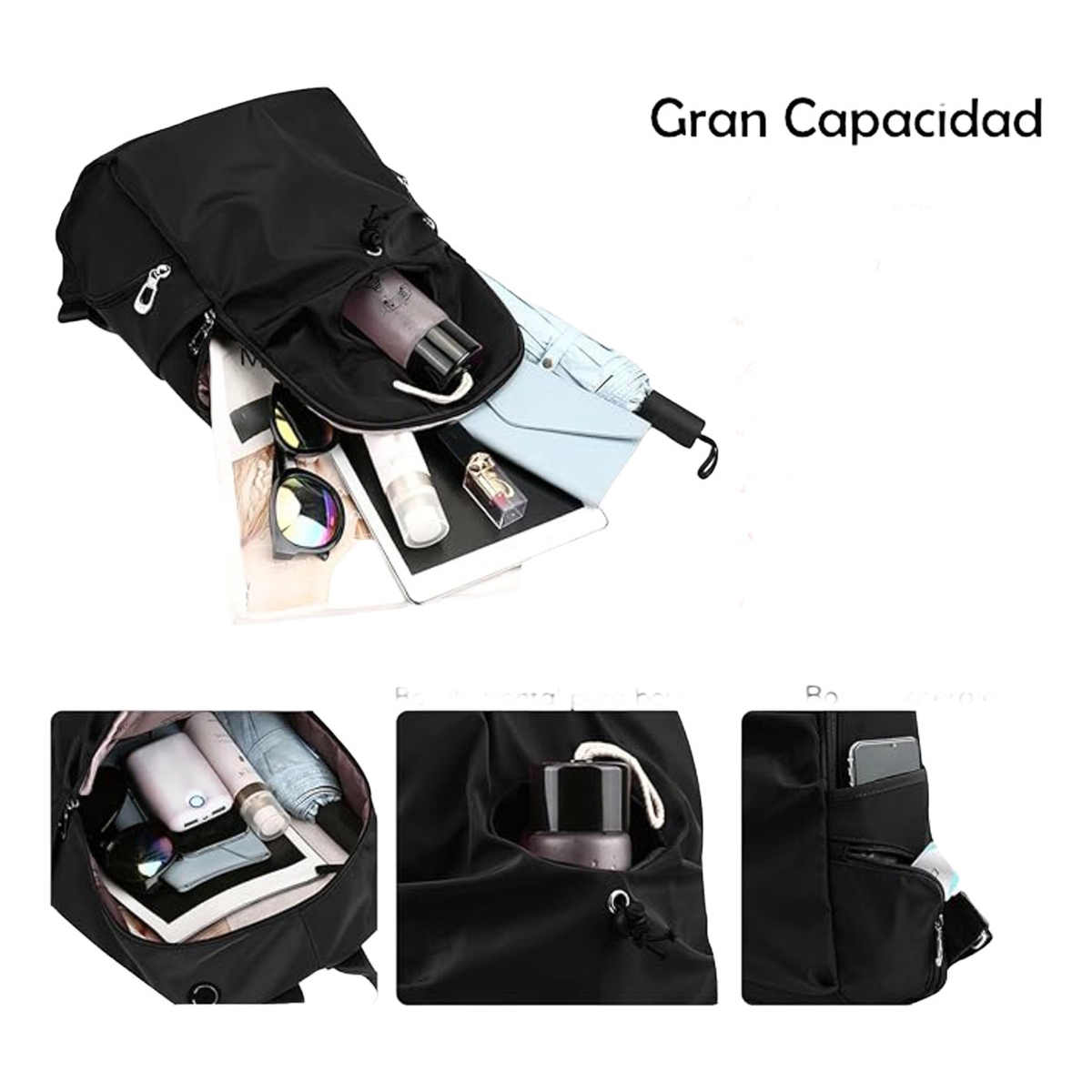 Mochila Escolar Viaje Ligera Con Bolsillo Exteriores - Imagen 6