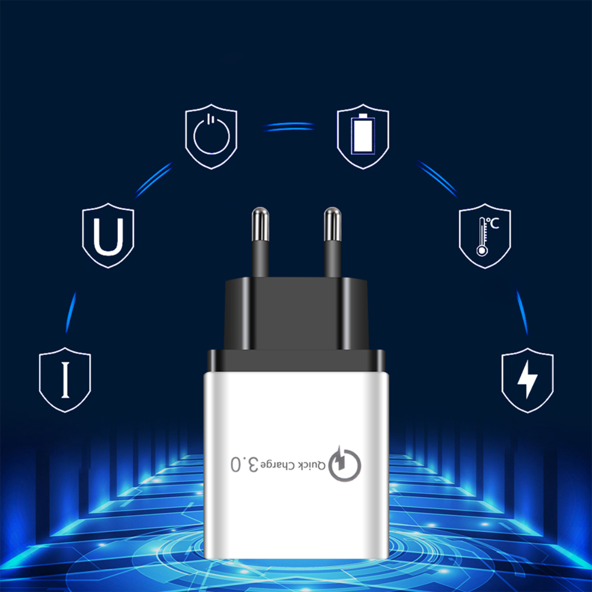 Adaptador Cargador 3 Puertos Usb Carga Rápida Qc 3.0 Fast - Imagen 4