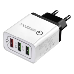 Adaptador Cargador 3 Puertos Usb Carga Rápida Qc 3.0 Fast