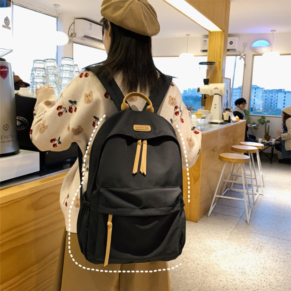 Mochila Urbana Minimalista Unisex Clásica De Lona - Imagen 5