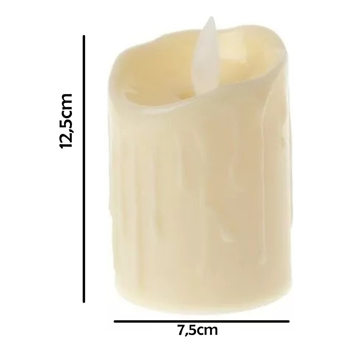 Vela Led Grande Imitación Llama Decoración A Pila 12cm - Imagen 6