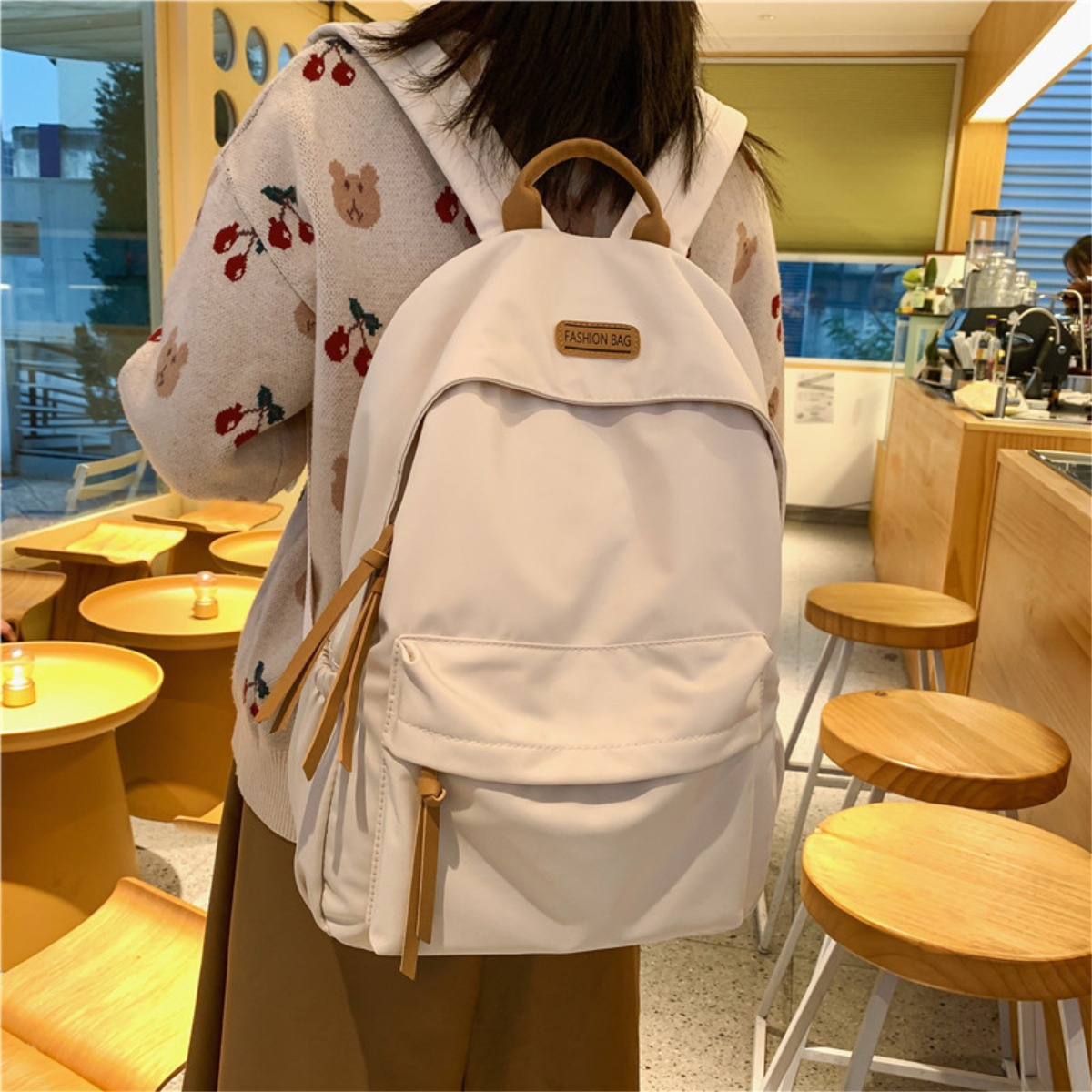 Mochila Urbana Minimalista Unisex Clásica De Lona - Imagen 6