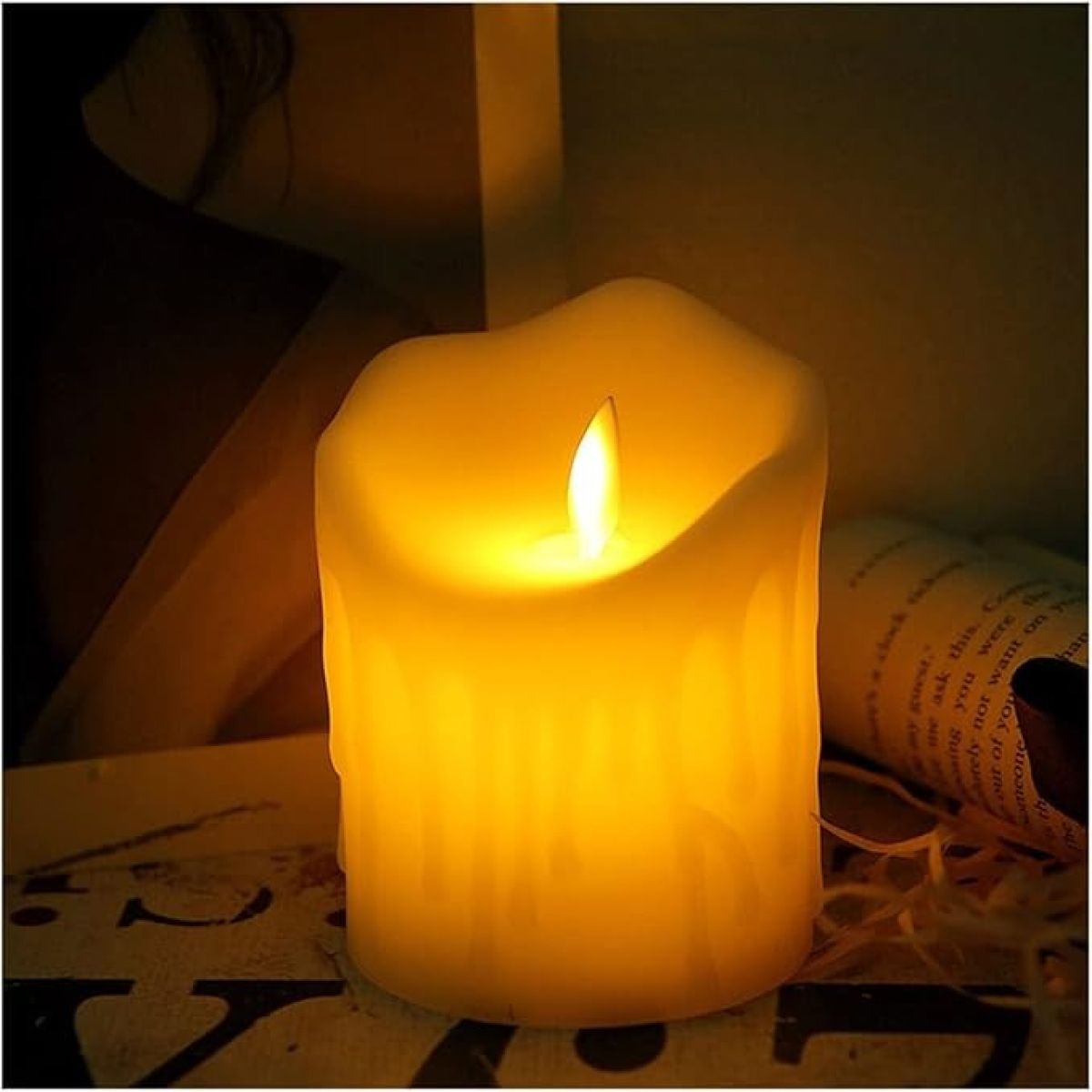 Vela Led Grande Imitación Llama Decoración A Pila 12cm - Imagen 5