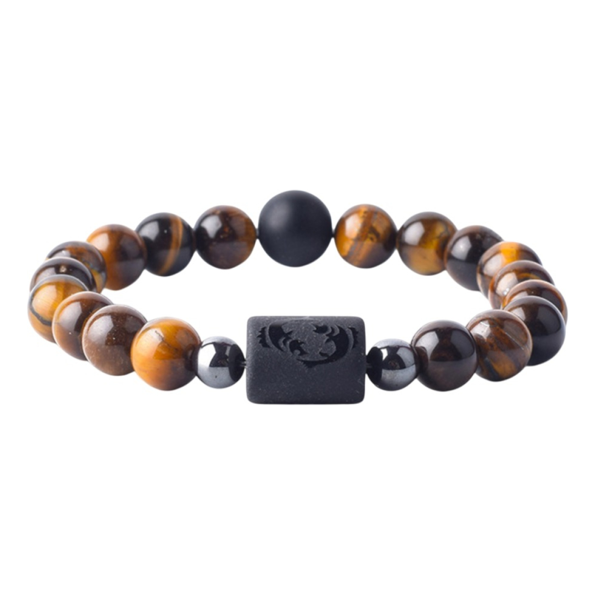 Pulsera De Piedras Naturales Signos Zodiacales Ojo De Tigre - Imagen 49