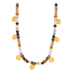 Collar De Cuentas De Piedras Naturales Con Detalles Boho