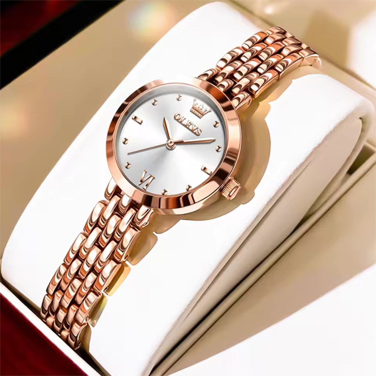 Reloj De Pulsera Mujer Análogo Con Malla De Acero Inox - Imagen 3