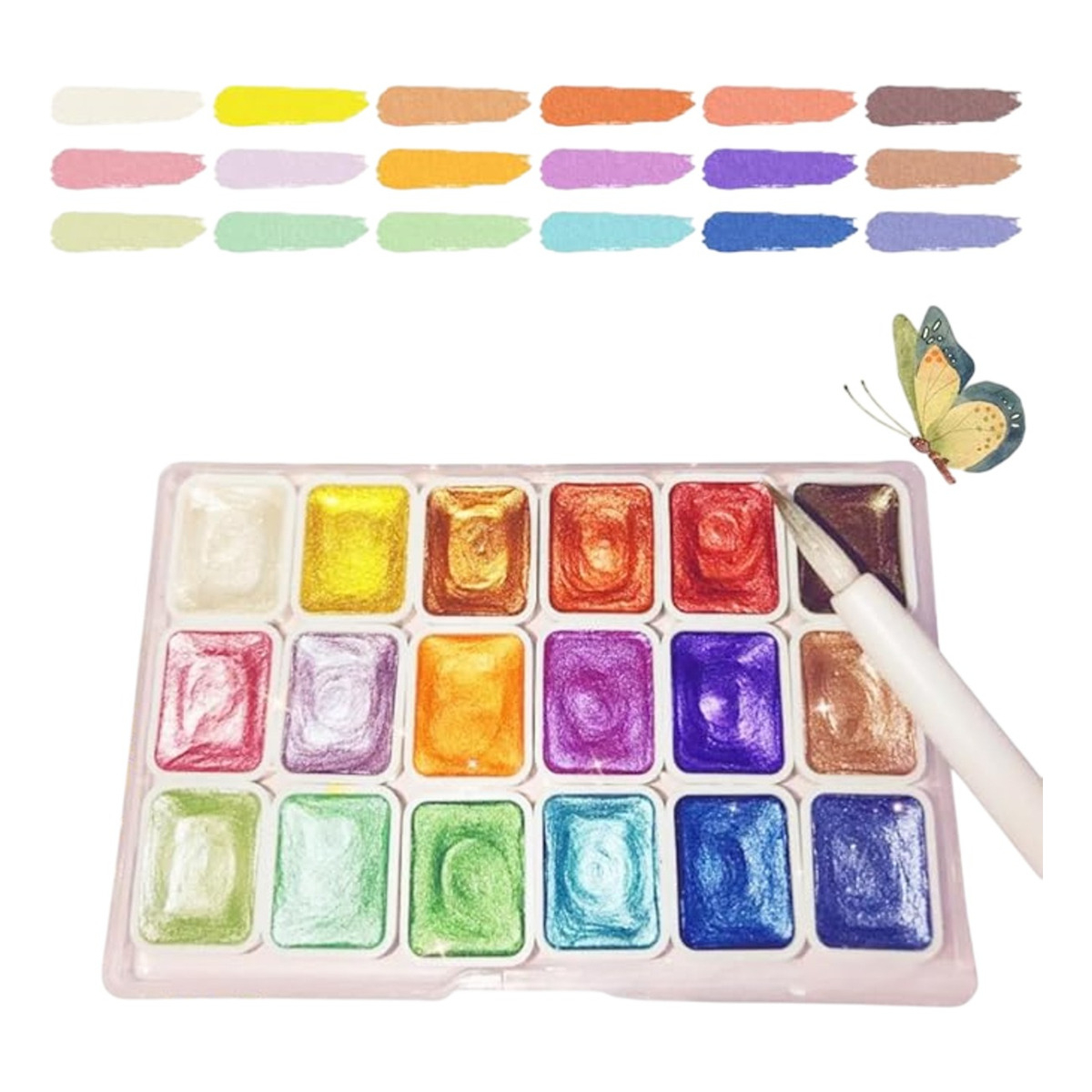 Pinturas Acuarelas Solidas Metalicas Varios Colores - Imagen 5