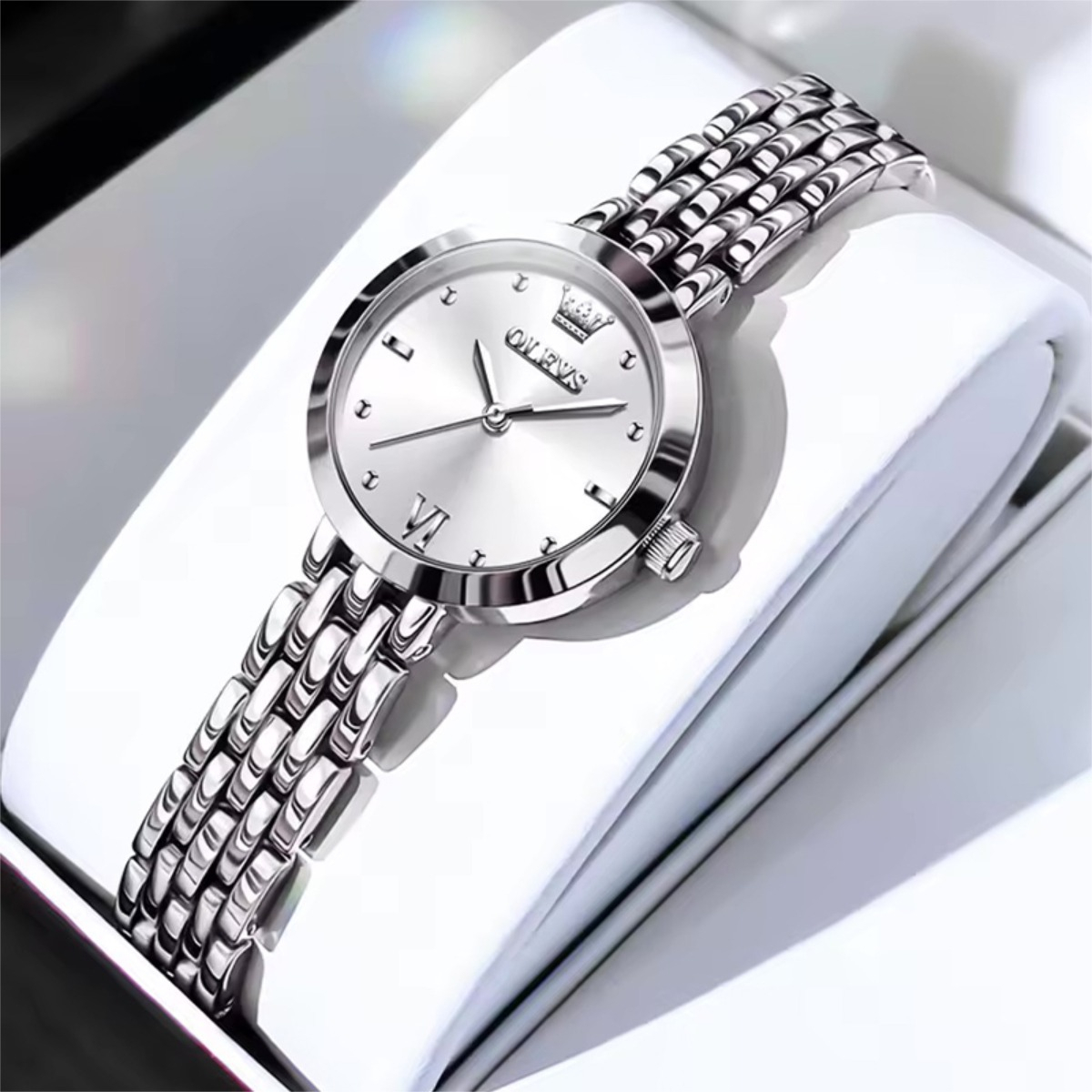 Reloj De Pulsera Mujer Análogo Con Malla De Acero Inox - Imagen 9