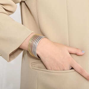 Brazalete Pulsera Acero Inoxidable Minimalista Dama, foto 4