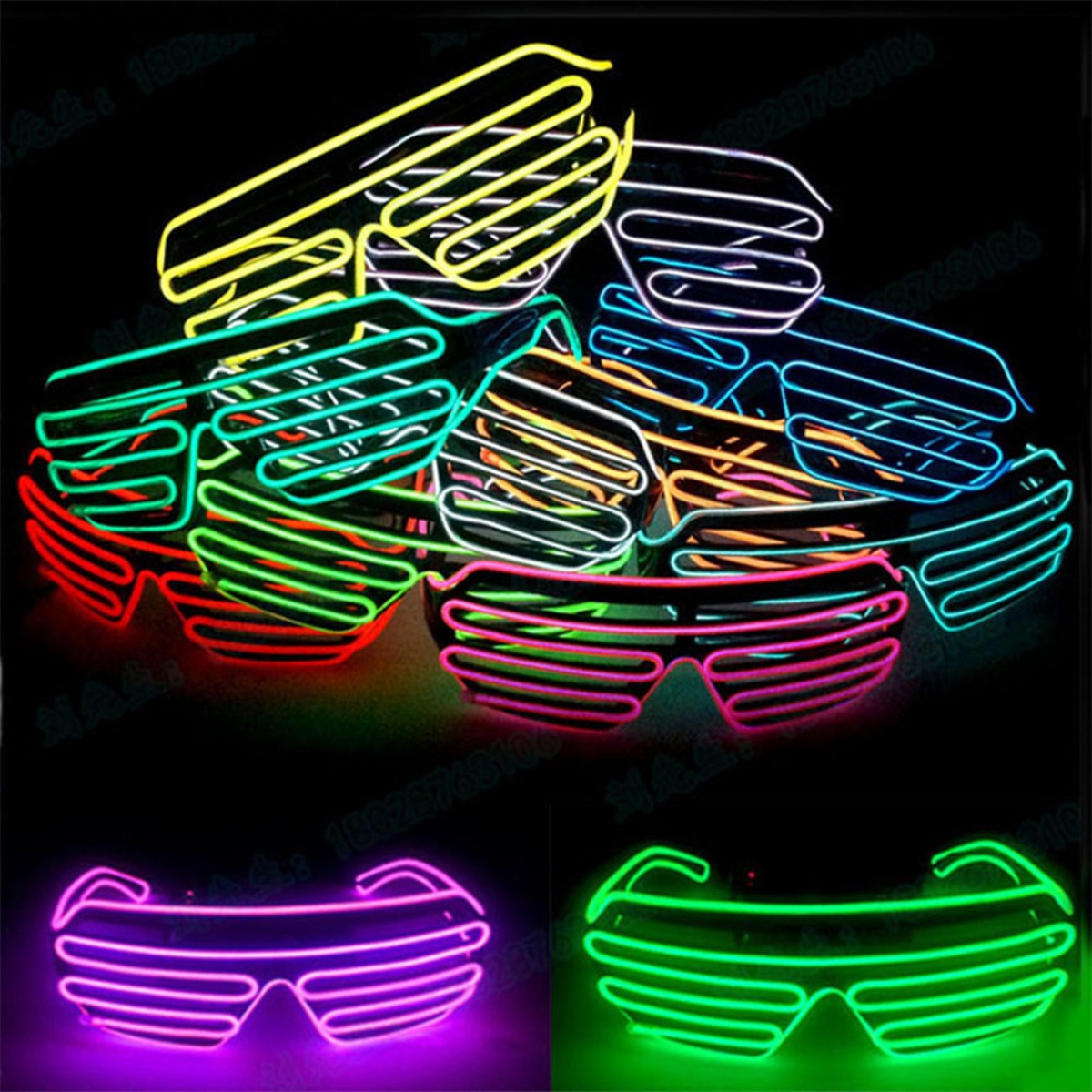 Lentes Led Neon Fiestas Electronica Rave Bodas A Pila - Imagen 2